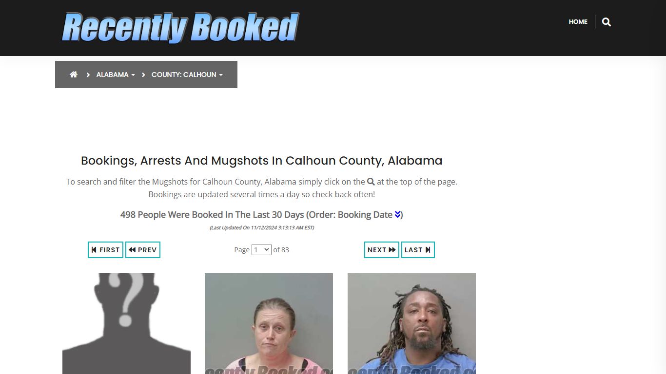 Bookings, Arrests and Mugshots in Calhoun County, Alabama - Recently Booked